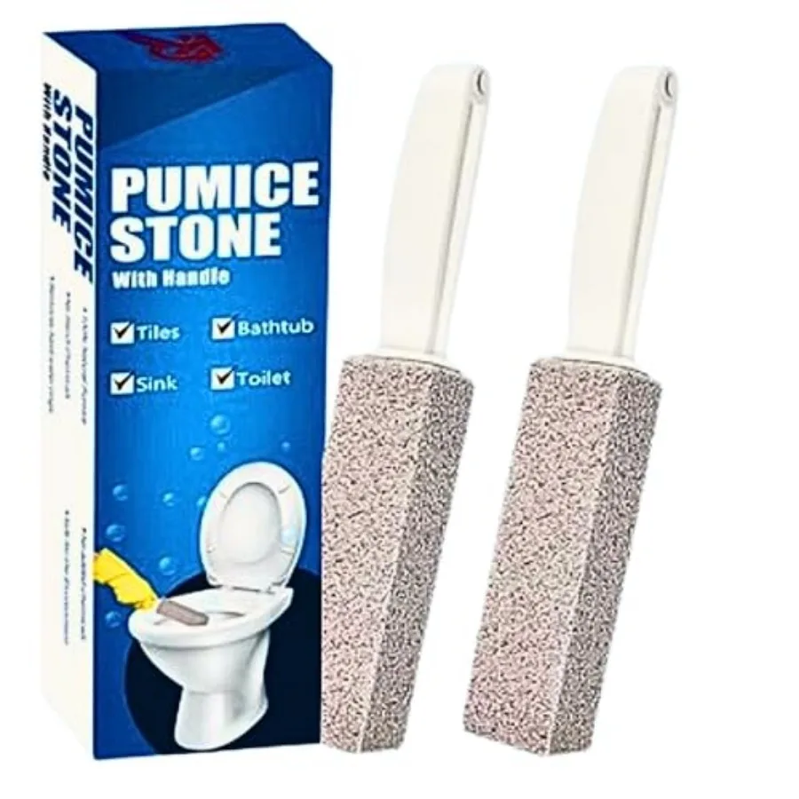 2 Pack Ring King Pumice Stone Toilet Bowl Cleaner with Handle, Hard Water Build up Remover, Removes Stubborn Limescale from Til
2 Pack Ring King Pumice Stone Toilet Bowl Cleaner with Handle, Hard Water Build up Remover, Removes Stubborn Limescale from Til