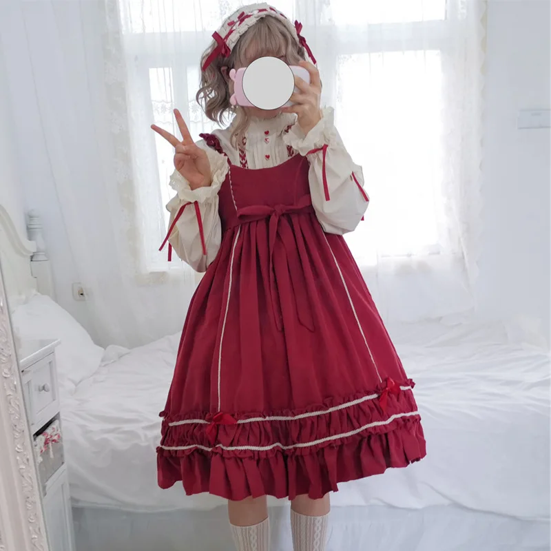 Новинка 2023 года, японское корейское женское платье Лолиты + модные милые топы с длинными рукавами, кавайные однотонные платья трапециевидной формы, женский комплект
Новинка 2023 года, японское корейское женское платье Лолиты + модные милые топы с длинными рукавами, кавайные однотонные платья трапециевидной формы, женский комплект