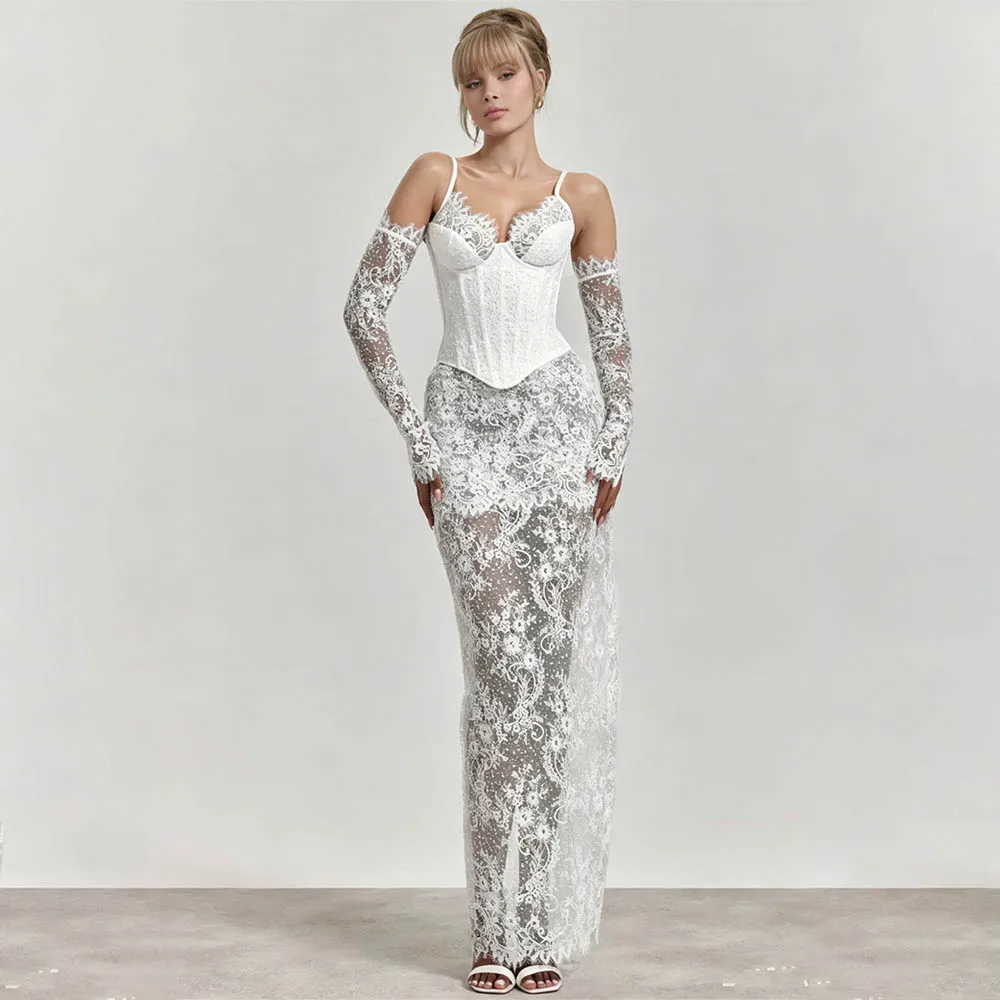 Shiny Spaghetti Straps Sweethart Lace Beaded Sheath Wedding Dresses Long Detachable Sleeves Custom Made 2027 Vestido De Noival
Shiny Spaghetti Straps Sweethart Lace Beaded Sheath Wedding Dresses Long Detachable Sleeves Custom Made 2027 Vestido De Noival