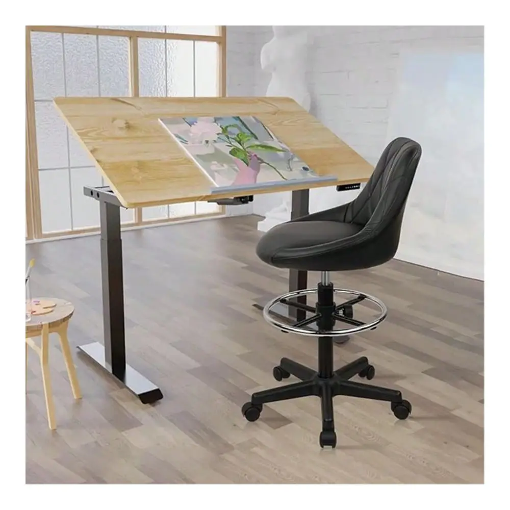 Rolling Stool With Backrest 360 Swivel Chairs With Wheels, Adjustable Height Footrest Armless Vanity Chair, Thickened Seat Cush
Rolling Stool With Backrest 360 Swivel Chairs With Wheels, Adjustable Height Footrest Armless Vanity Chair, Thickened Seat Cush