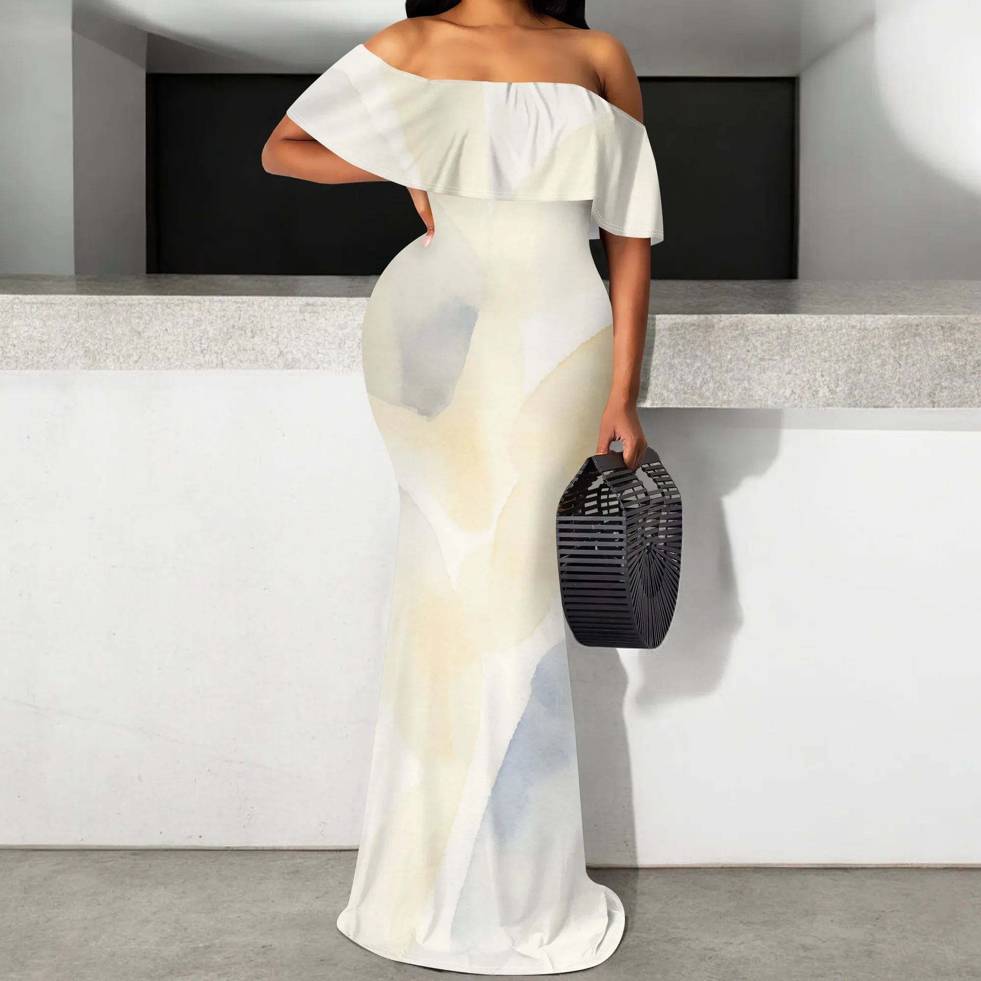 Women's Off Shoulder Maxi Dress S-3XL Abstract Watercolor Print Elegant Party Bodycon Gown Formal Event
Women's Off Shoulder Maxi Dress S-3XL Abstract Watercolor Print Elegant Party Bodycon Gown Formal Event