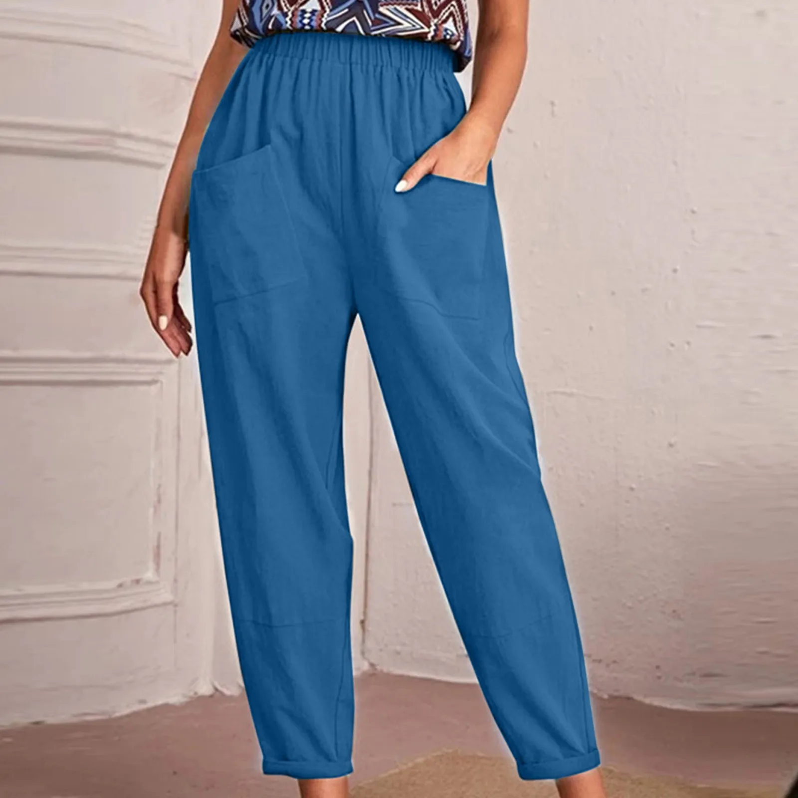 Women Solid Trouser Pant Casual Baggy Elastic Waist Trouser Wide Leg Pant With Pocket Fashion Pant Daily Casual Jogging Bottoms
Women Solid Trouser Pant Casual Baggy Elastic Waist Trouser Wide Leg Pant With Pocket Fashion Pant Daily Casual Jogging Bottoms