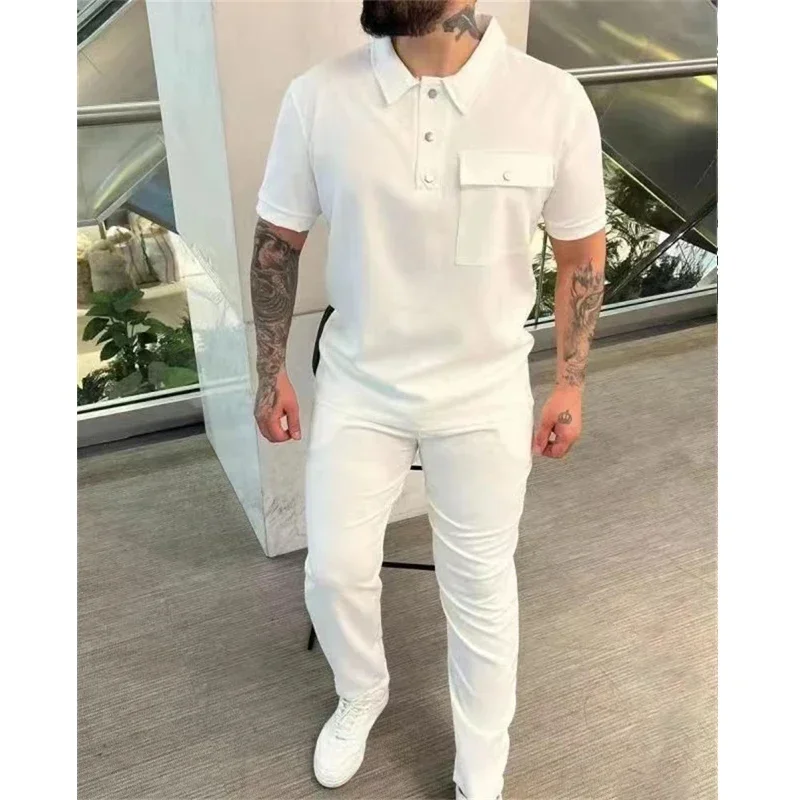 Spring Autumn Men's Sports Suit Solid Casual Loose Comfortable Male Set Short-Sleeve Polo Shirt And Pants Two-Piece Suit Man
Spring Autumn Men's Sports Suit Solid Casual Loose Comfortable Male Set Short-Sleeve Polo Shirt And Pants Two-Piece Suit Man