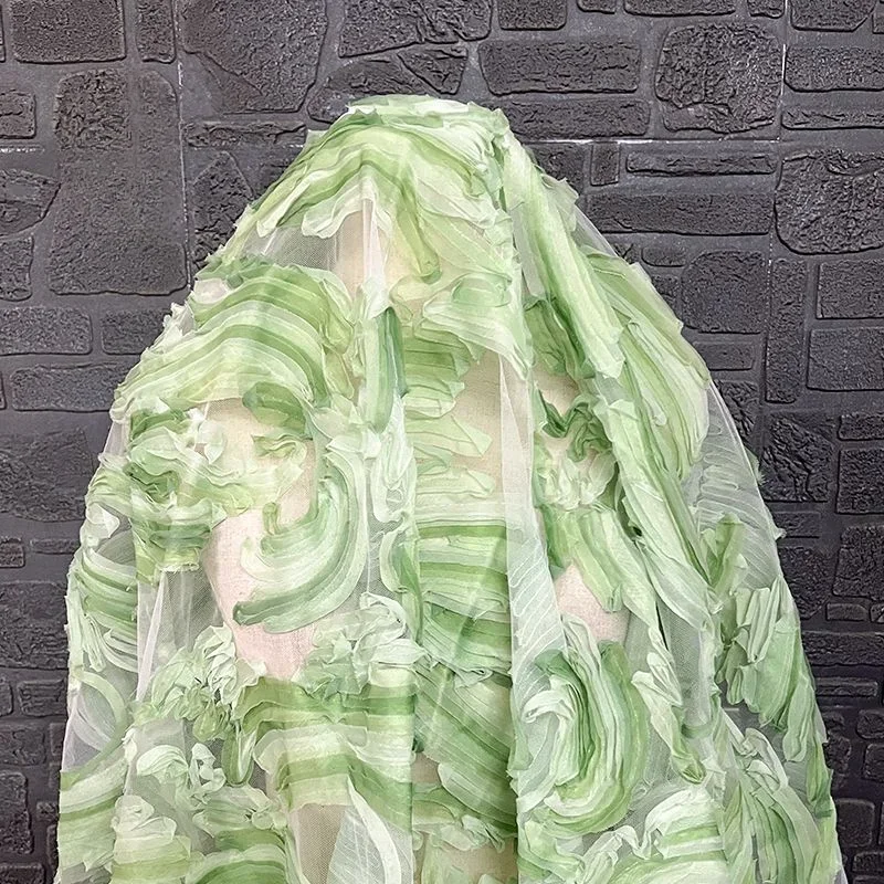 Green Creative Pattern Mesh Fabric Heavy Texture Jacquard Embroidery Hanfu Dress Clothing Designer Fabric
Green Creative Pattern Mesh Fabric Heavy Texture Jacquard Embroidery Hanfu Dress Clothing Designer Fabric