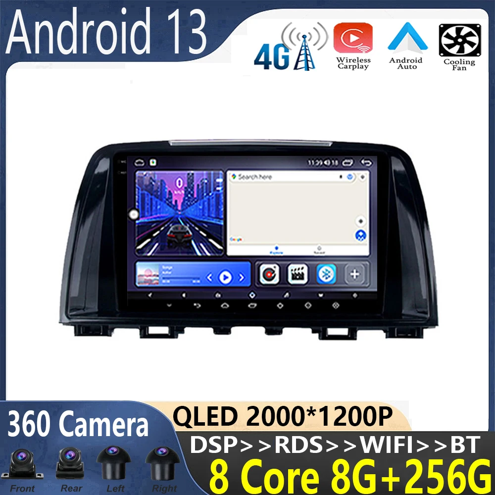 android 13 For Mazda 6 GJ Atenza 2012-2016 Car Multimedia Video Player GPS Navigation stereo Carplay WIFI+4G QLED screen 
android 13 For Mazda 6 GJ Atenza 2012-2016 Car Multimedia Video Player GPS Navigation stereo Carplay WIFI+4G QLED screen