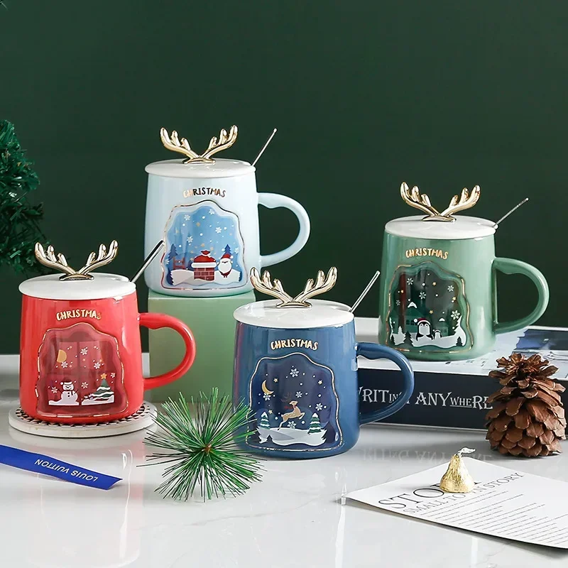 Creative 3D Christmas Elk Mug With Lid 380 ML Milk Cup Ceramics Coffee Cup Milk Juice Tazas Children's Christmas Gift
Creative 3D Christmas Elk Mug With Lid 380 ML Milk Cup Ceramics Coffee Cup Milk Juice Tazas Children's Christmas Gift