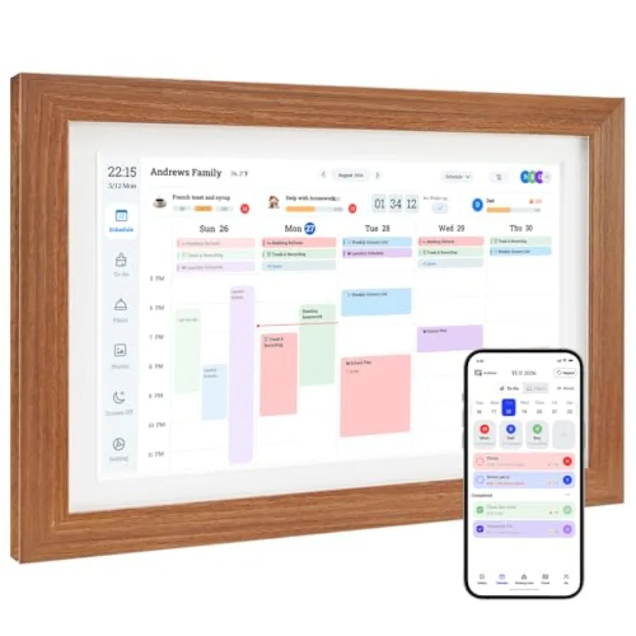 Digital Calendar and Smart Chore Chart, 10.1'' Touchscreen Family Organizer with Multi-Calendar Sync, Reward System, Photo Fram
Digital Calendar and Smart Chore Chart, 10.1'' Touchscreen Family Organizer with Multi-Calendar Sync, Reward System, Photo Fram