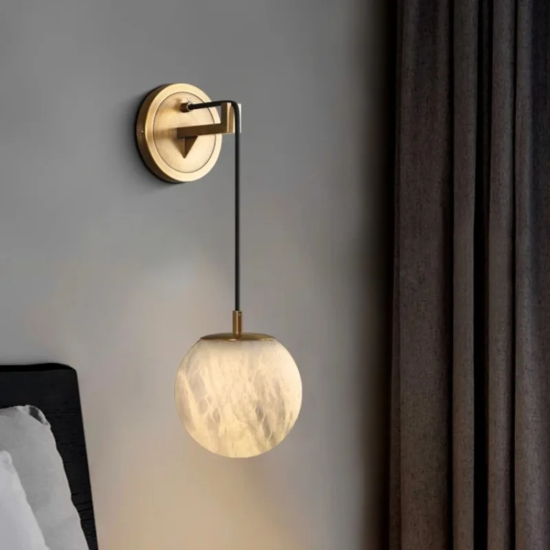 Modern Minimalist Bedside Wall Lamp Balcony Corridor Study All Copper Luxury Natural Marble Living Room TV Background Wall Light
Modern Minimalist Bedside Wall Lamp Balcony Corridor Study All Copper Luxury Natural Marble Living Room TV Background Wall Light
