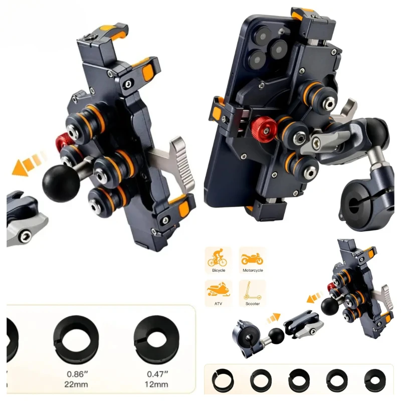 Universal Motorcycle Phone Holder Alloy Anti-Shake 360° Adjustable Motos Bike Navigation Bracket Metal Motorcycles Accessory
Universal Motorcycle Phone Holder Alloy Anti-Shake 360° Adjustable Motos Bike Navigation Bracket Metal Motorcycles Accessory