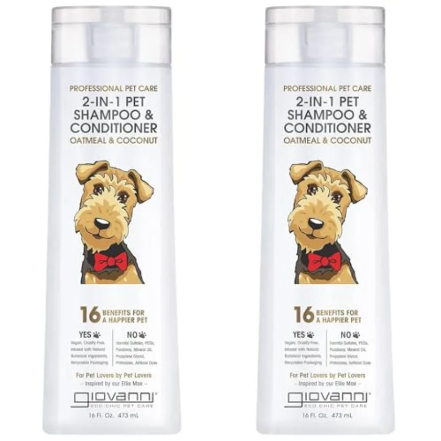 Professional 2-in-1 Pet Shampoo and Conditioner - for Dogs and Cats, Oatmeal and Coconut, Helps Neutralize Odors, Deeply Cleans
Professional 2-in-1 Pet Shampoo and Conditioner - for Dogs and Cats, Oatmeal and Coconut, Helps Neutralize Odors, Deeply Cleans