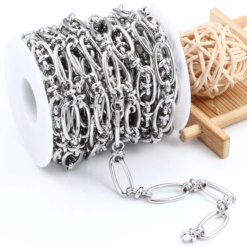 Stainless Steel Rope Chunky Knot Handmade Chain For Jewelry Making Necklace Cable Oval Bracelet Women Men DIY Crafting Supplies
Stainless Steel Rope Chunky Knot Handmade Chain For Jewelry Making Necklace Cable Oval Bracelet Women Men DIY Crafting Supplies