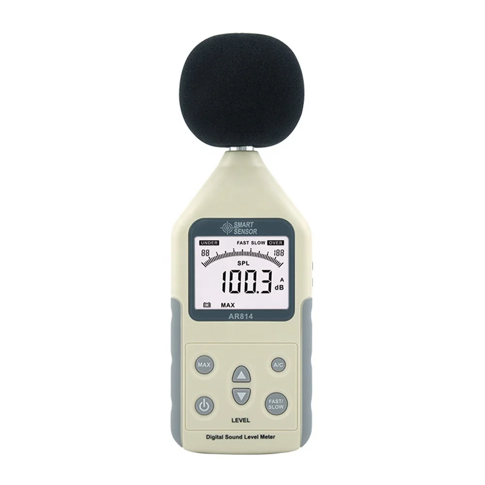 Intelligent Sensor AR814 Digital Sound Level Meter Noise Meter 30~ 130dB 31.5hz~ 85kHz Noise Meter with Carry Case
Intelligent Sensor AR814 Digital Sound Level Meter Noise Meter 30~ 130dB 31.5hz~ 85kHz Noise Meter with Carry Case