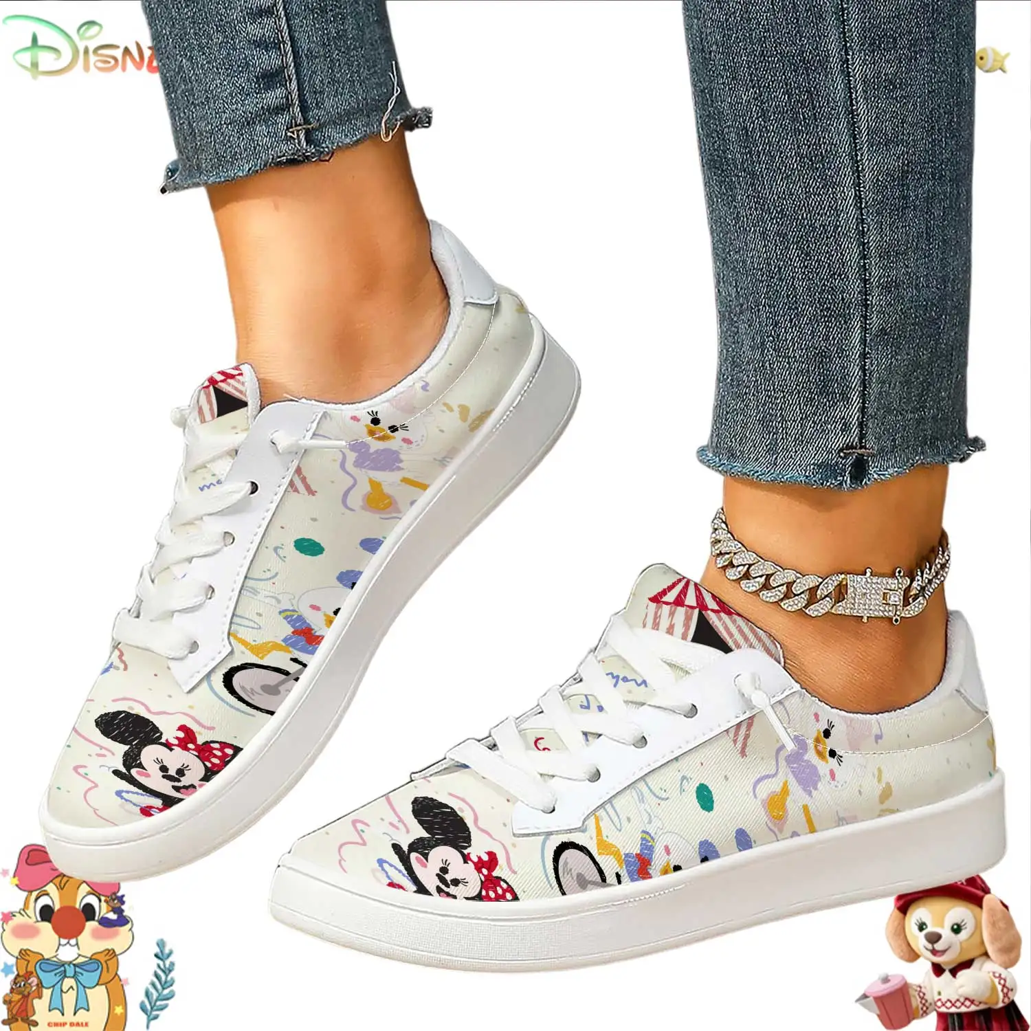 Cute Minnie Cartoon Doodle Low-Top White Sneakers Women's Breathable Casual Shoes
Cute Minnie Cartoon Doodle Low-Top White Sneakers Women's Breathable Casual Shoes