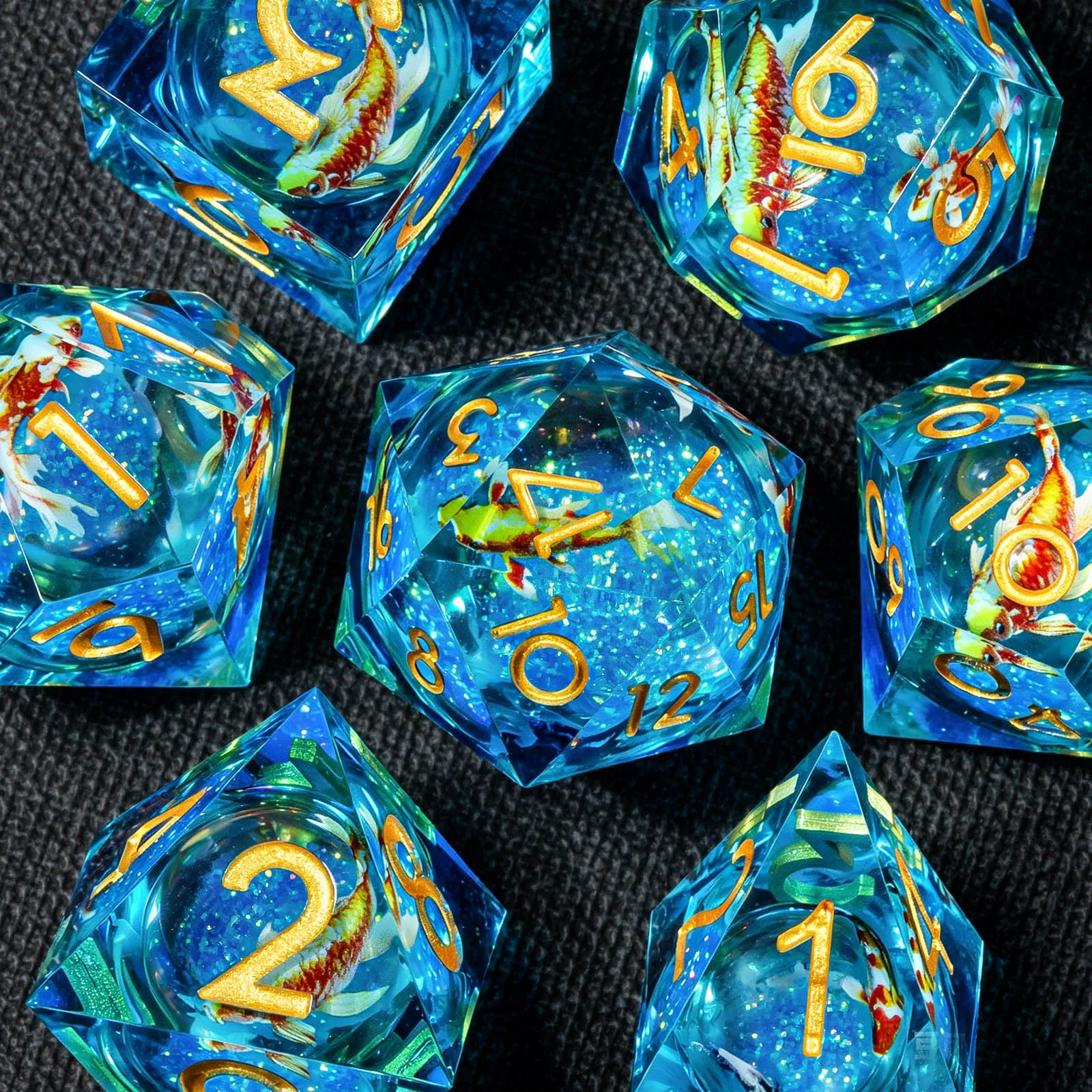 DND Dice Set D&D, Sharp Edged Liquid Core Dice Set Dungeons and Dragons, Blue Polyhedral Resin Dice Set for Role Playing Game
DND Dice Set D&D, Sharp Edged Liquid Core Dice Set Dungeons and Dragons, Blue Polyhedral Resin Dice Set for Role Playing Game