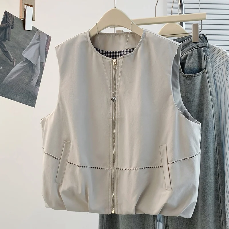 High-End plus Size Women's Zipper Embroidered Vest Top Sleeveless Outerwear Spring Summer New Arrival Comfortable Loose Fit
High-End plus Size Women's Zipper Embroidered Vest Top Sleeveless Outerwear Spring Summer New Arrival Comfortable Loose Fit