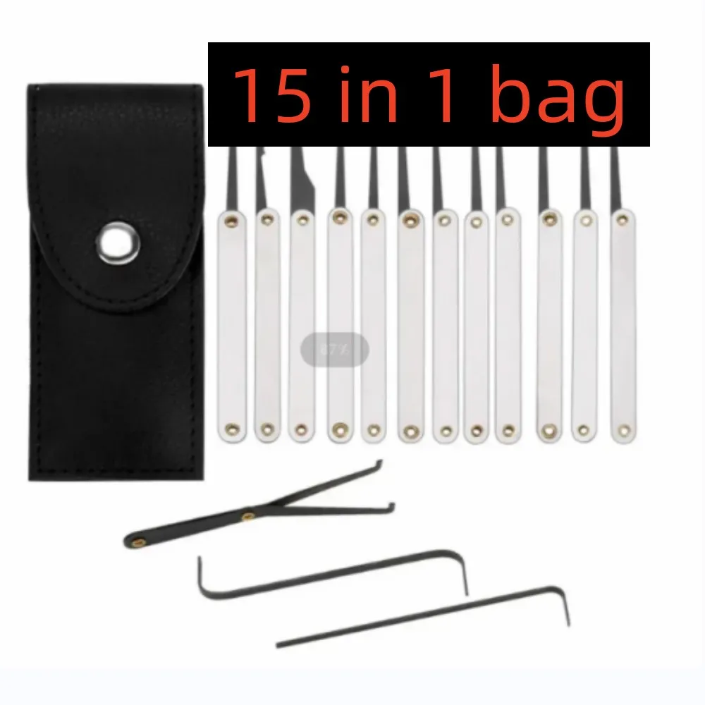 15 in 1 Professional Locksmith Tools Kit With Broken Key Extractor Remover Set with Tension Wrench Strong Lock Opener tool
15 in 1 Professional Locksmith Tools Kit With Broken Key Extractor Remover Set with Tension Wrench Strong Lock Opener tool