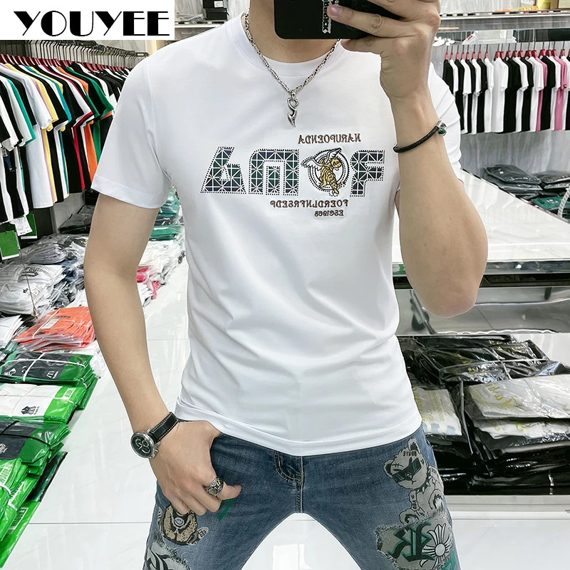 Short Sleeve T-shirt Men's Slim Casual Print Hot Diamond 2022 Summer New Fashion M-7XL Male Tees High Quality Man Top Clothing
Short Sleeve T-shirt Men's Slim Casual Print Hot Diamond 2022 Summer New Fashion M-7XL Male Tees High Quality Man Top Clothing