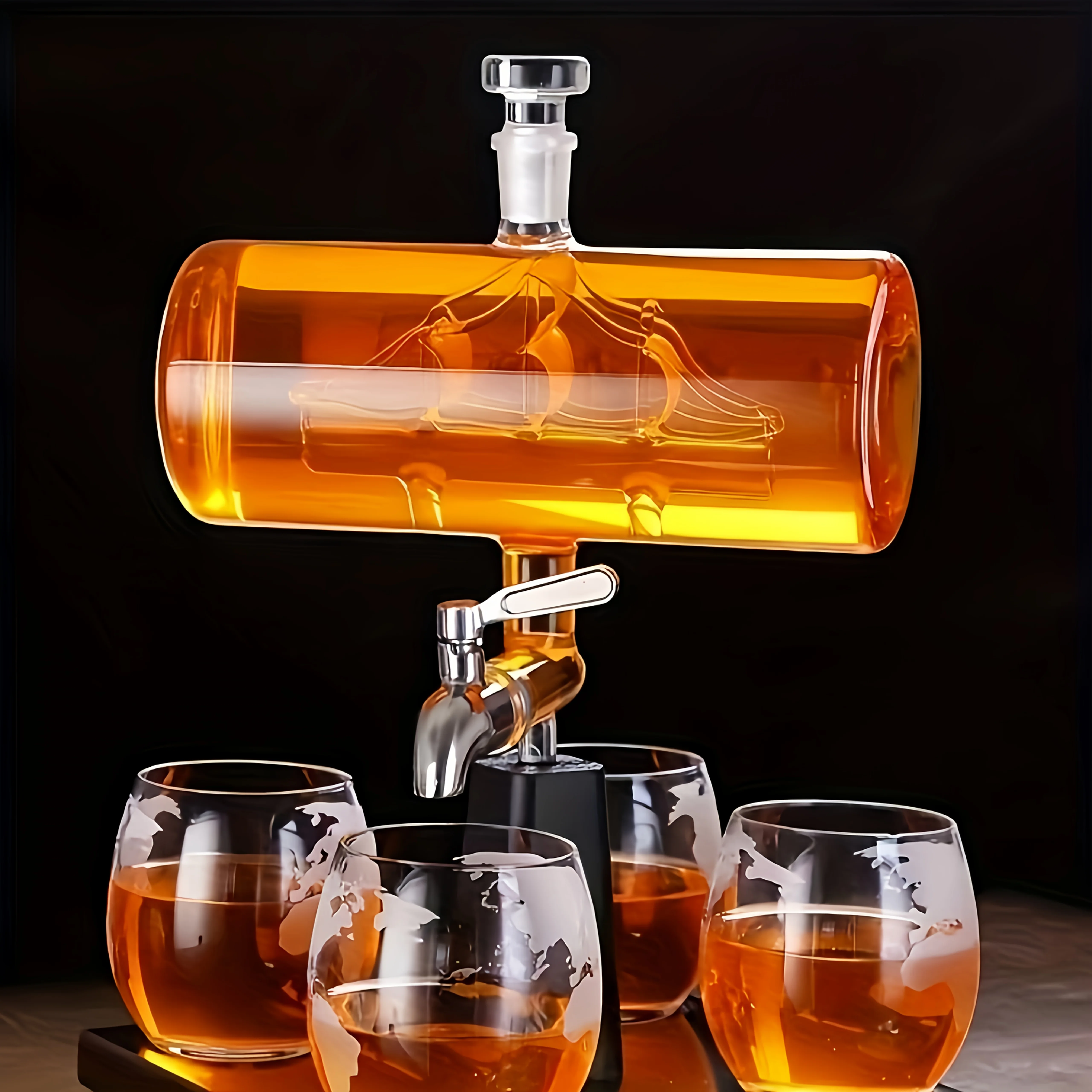 Sailing Whiskey Hanger+4 Whiskey Cups - Suitable for Spirits Scotland, Bourbon Vodka, Men's Gift, Unique Sail Set for Home Bar, Bourbon Whiskey, Dad's Birthday Gift, Unique Valentine's Day Gift 1300ml/44oz
Sailing Whiskey Hanger+4 Whiskey Cups - Suitable for Spirits Scotland, Bourbon Vodka, Men's Gift, Unique Sail Set for Home Bar, Bourbon Whiskey, Dad's Birthday Gift, Unique Valentine's Day Gift 1300ml/44oz