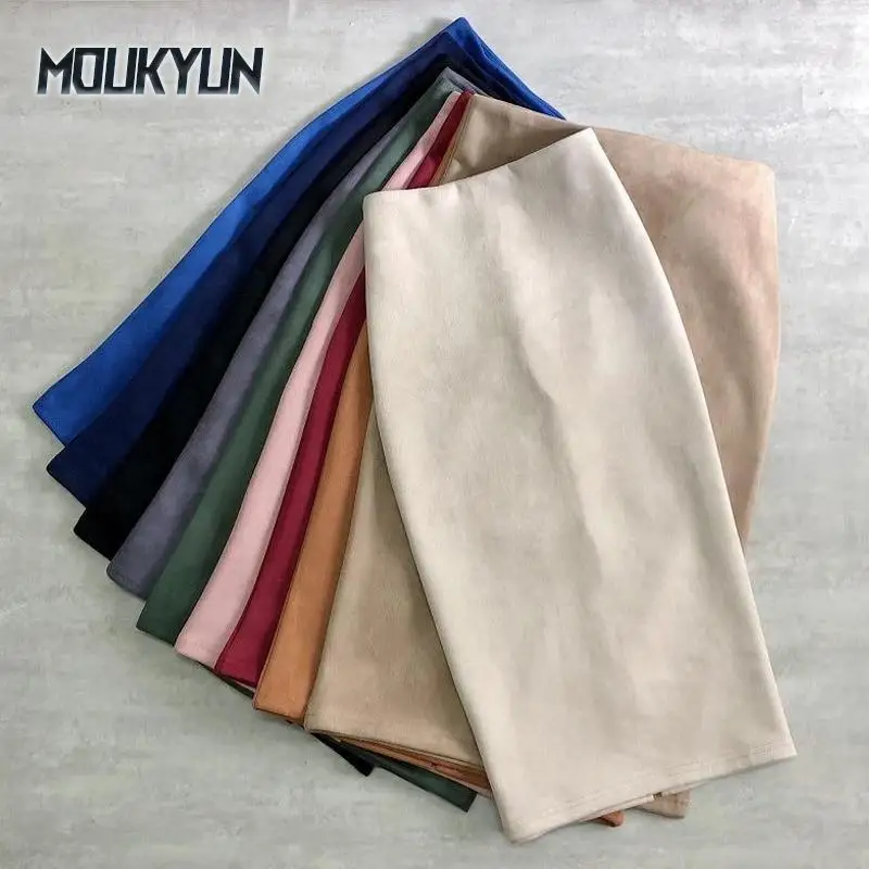 Autumn Winter Women's Elegant Suede Sheath Midi Skirts High Waist Solid Wrap Skirt Back Split Pencil Skirt
Autumn Winter Women's Elegant Suede Sheath Midi Skirts High Waist Solid Wrap Skirt Back Split Pencil Skirt