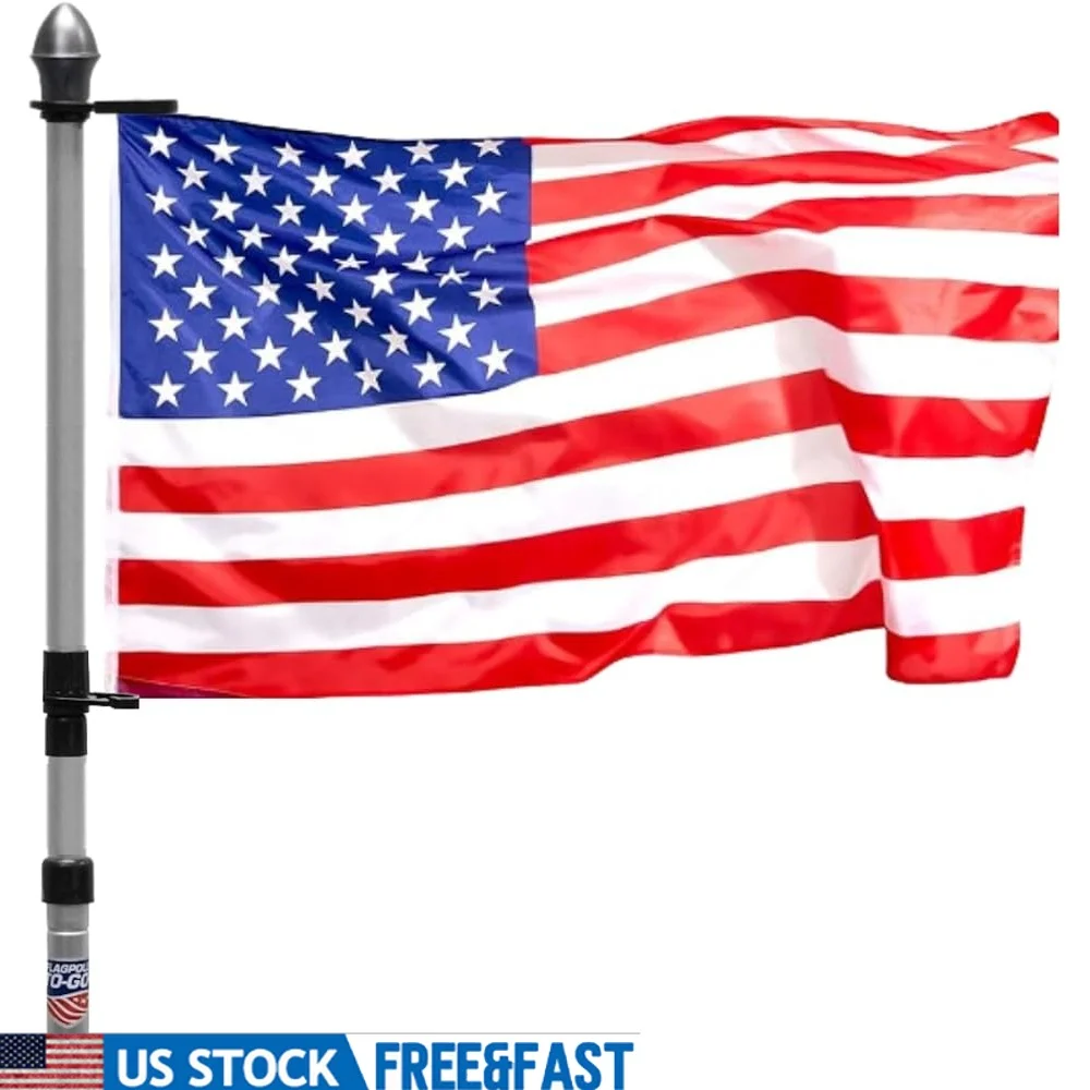Telescoping Aluminum Portable Flagpole Extends 4 to 8 Feet Lightweight Anti-Furl Clips 3x5 Flags Ideal Events Camping Parties
Telescoping Aluminum Portable Flagpole Extends 4 to 8 Feet Lightweight Anti-Furl Clips 3x5 Flags Ideal Events Camping Parties
