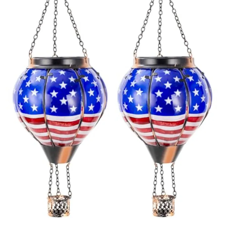 2PCS Solar Hot Air Balloon Lantern with Flame Flickering, Flag Glass Hot Air Balloon Solar Lantern with Candle Holder Hanging O
2PCS Solar Hot Air Balloon Lantern with Flame Flickering, Flag Glass Hot Air Balloon Solar Lantern with Candle Holder Hanging O