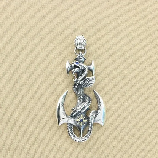 Heavy Industry Pure Silver Anchor Snake Pendant for Men, Europe and America, Exaggerated Hip Hop Street Accessories, Trendy Pers
Heavy Industry Pure Silver Anchor Snake Pendant for Men, Europe and America, Exaggerated Hip Hop Street Accessories, Trendy Pers