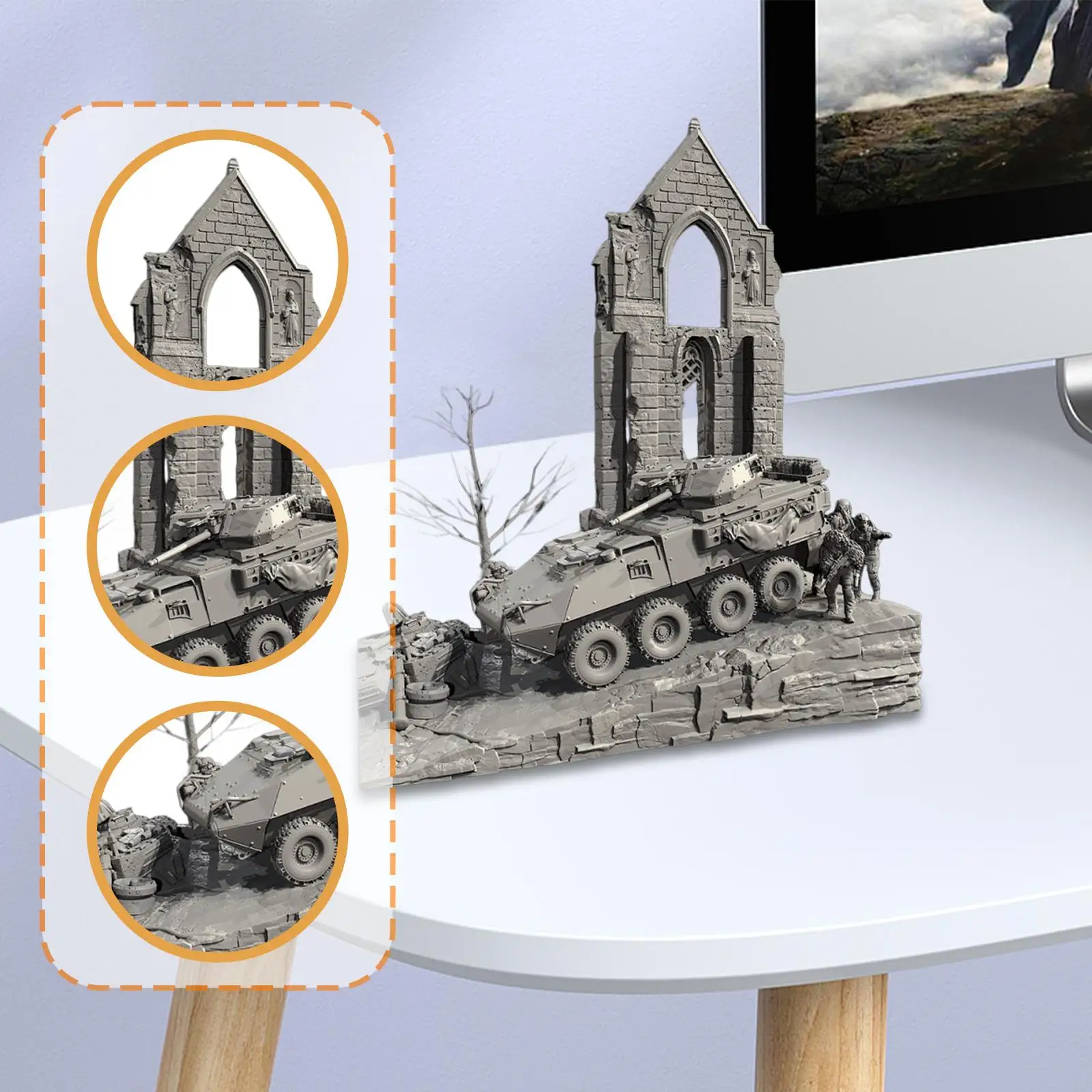 Миниатюрная декоративная фигурка для микроландшафта: модель руин из смолы для сцен в масштабе 1:72
Миниатюрная декоративная фигурка для микроландшафта: модель руин из смолы для сцен в масштабе 1:72