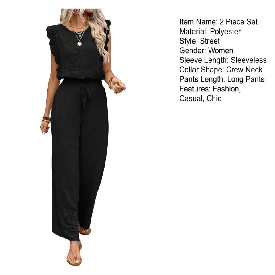 Summer Fashion Two Piece Sets For Women O-neck Back Button Crop Top + Drawstring Long Pants Sets Office Lady Solid Color Suit
Summer Fashion Two Piece Sets For Women O-neck Back Button Crop Top + Drawstring Long Pants Sets Office Lady Solid Color Suit