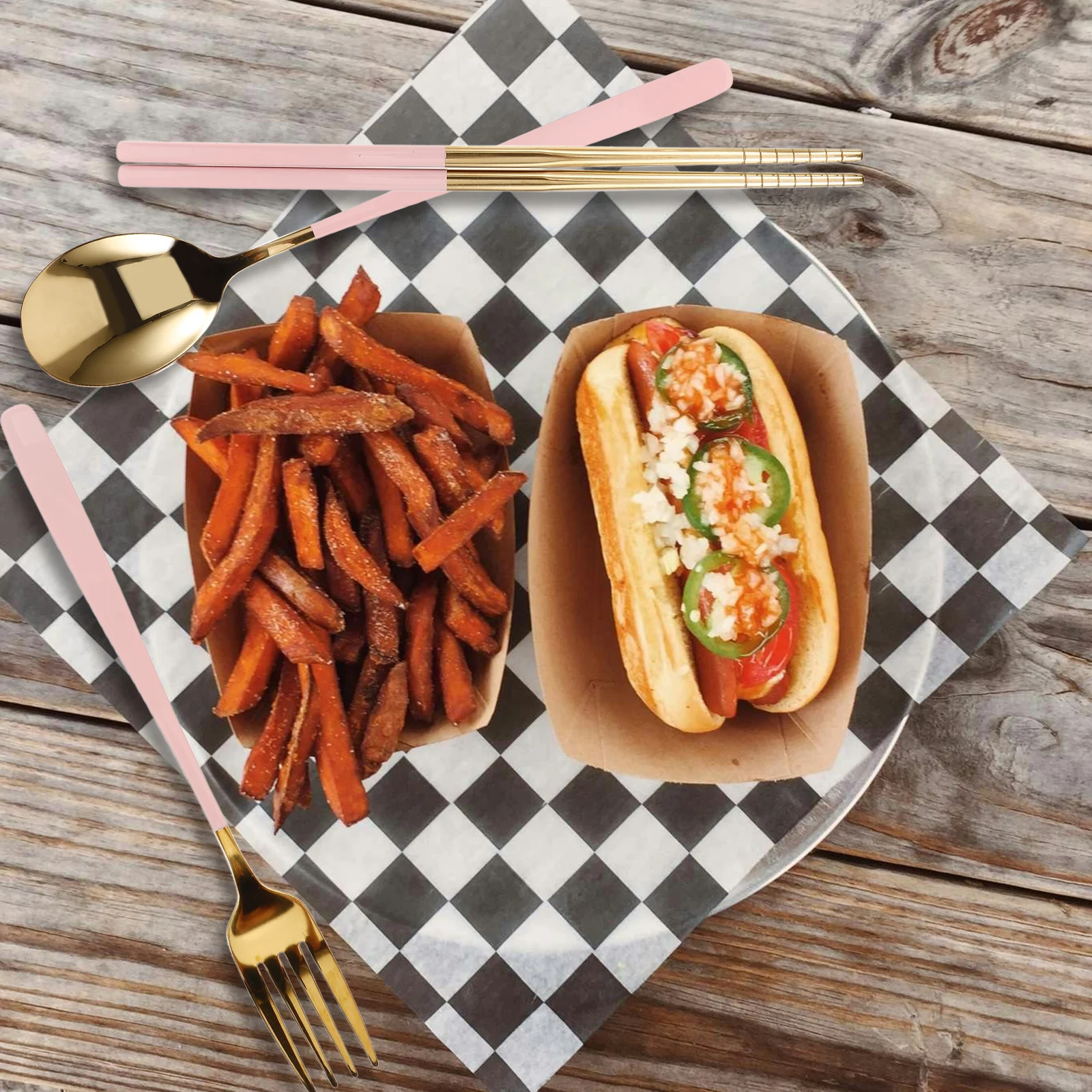 1 set Stainless Steel Cutlery Set Spoon Fork Chopstick Portable Lunch Box Utensils Guitar CaseReusable Travel Dining
1 set Stainless Steel Cutlery Set Spoon Fork Chopstick Portable Lunch Box Utensils Guitar CaseReusable Travel Dining