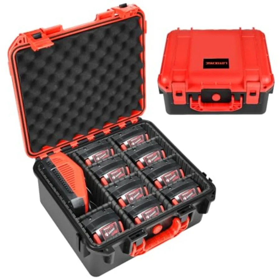 Storage Case for Milwaukee Battery - Waterproof Hard Shell Tool Bag with 9 Adjustable Dividers for Milwaukee M18/ M12 12V/20V/6
Storage Case for Milwaukee Battery - Waterproof Hard Shell Tool Bag with 9 Adjustable Dividers for Milwaukee M18/ M12 12V/20V/6