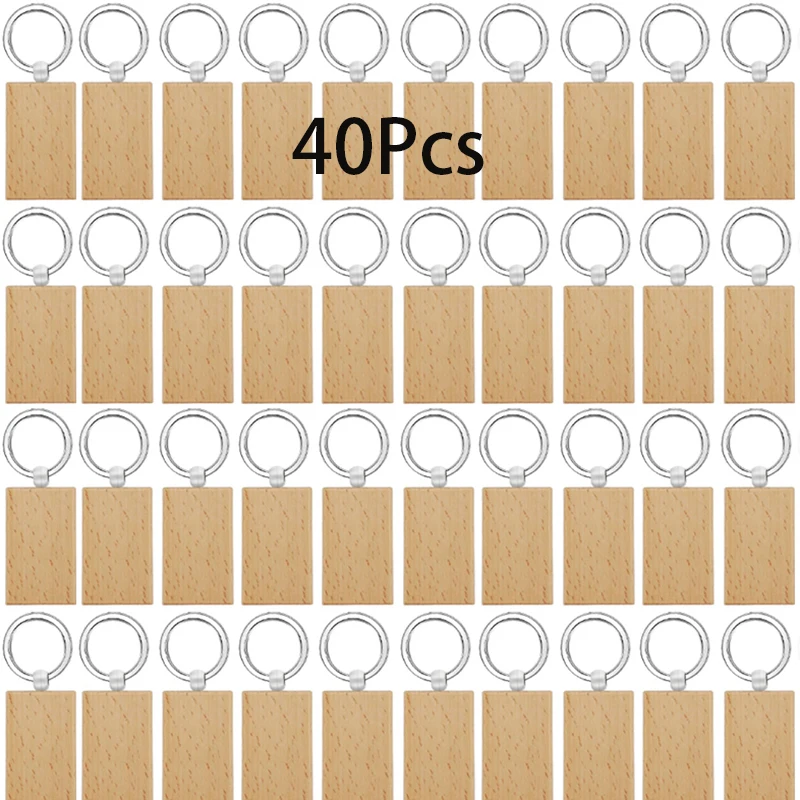 40Pcs Blank Rectangle Wooden Key Chain Wood Keychain Key Ring Key Tags DIY Keychain Supplies For Craft
40Pcs Blank Rectangle Wooden Key Chain Wood Keychain Key Ring Key Tags DIY Keychain Supplies For Craft