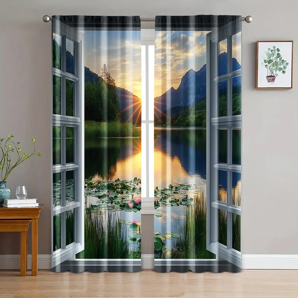 2pc, Window Curtains Quiet lakes and mountains Sunset Blackout Polyester Versatile for Classroom decoration
2pc, Window Curtains Quiet lakes and mountains Sunset Blackout Polyester Versatile for Classroom decoration
