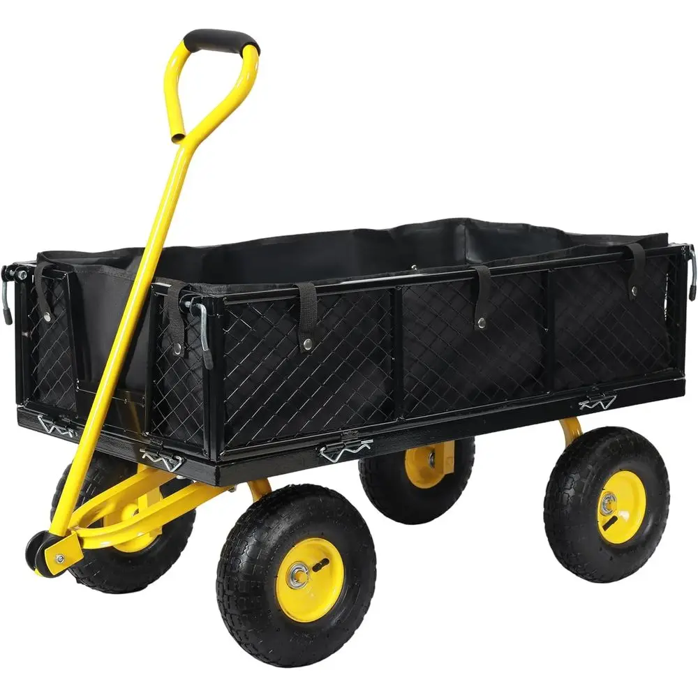 Садовая тележка из сверхмощной сетки емкостью 500 фунтов, складная универсальная тележка со съемными боковыми сетками, нескользящее резиновое основание, черный и
Садовая тележка из сверхмощной сетки емкостью 500 фунтов, складная универсальная тележка со съемными боковыми сетками, нескользящее резиновое основание, черный и