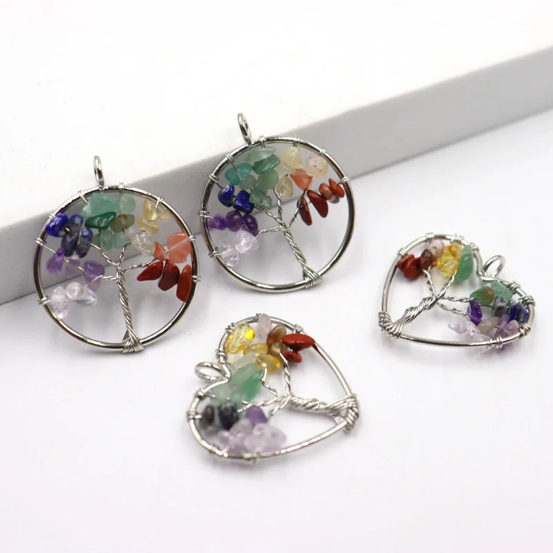 30pcs 30mm Copper Wire Wrap Tree of Life Heart Pendant Natural Crystal Chip Stone Healing Charms Making Fengshui Gift Wholesale
30pcs 30mm Copper Wire Wrap Tree of Life Heart Pendant Natural Crystal Chip Stone Healing Charms Making Fengshui Gift Wholesale