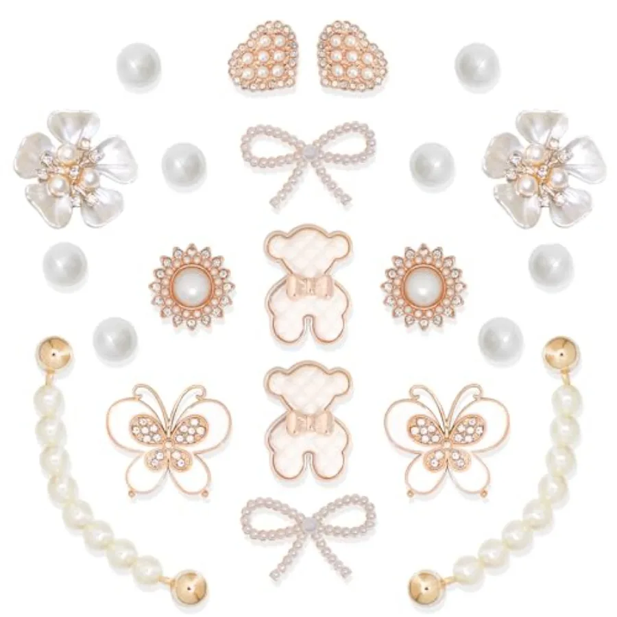 22 шт., подвески для обуви, аксессуары-цепочки для женщин, цветок, бабочка, жемчуг, сабо, украшение для обуви, подвески со стразами, очаровательные блестящие туфли
22 шт., подвески для обуви, аксессуары-цепочки для женщин, цветок, бабочка, жемчуг, сабо, украшение для обуви, подвески со стразами, очаровательные блестящие туфли