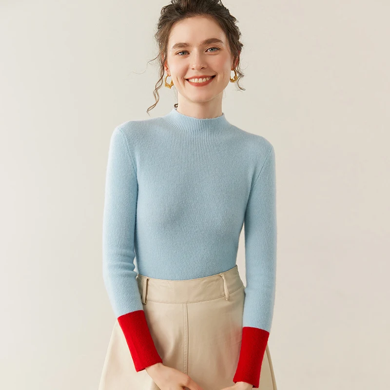Женские кашемировые облегающие свитера с длинным рукавом и воротником-стойкой, 100% кашемир, осенне-зимняя облегающая вязаная одежда
Женские кашемировые облегающие свитера с длинным рукавом и воротником-стойкой, 100% кашемир, осенне-зимняя облегающая вязаная одежда
