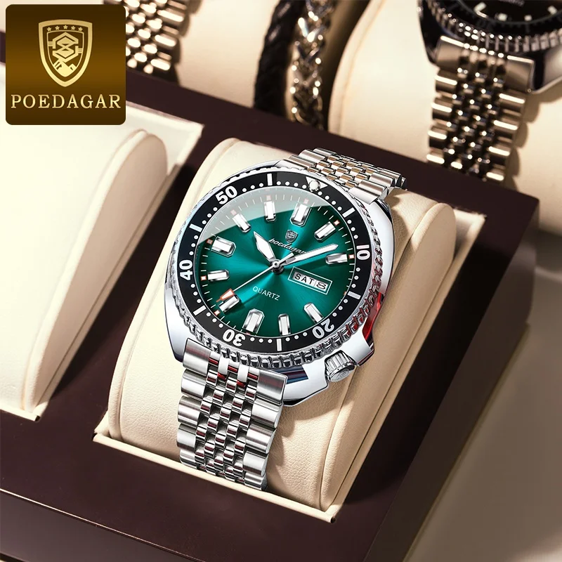 POEDAGAR 2025 Лучшие роскошные мужские часы, водонепроницаемые светящиеся мужские часы из нержавеющей стали с календарем, спортивные модные мужские кварцевые часы
POEDAGAR 2025 Лучшие роскошные мужские часы, водонепроницаемые светящиеся мужские часы из нержавеющей стали с календарем, спортивные модные мужские кварцевые часы