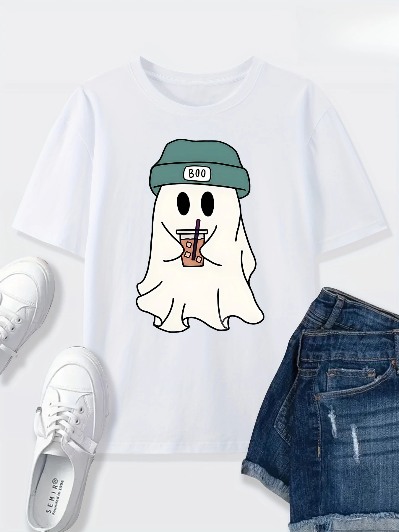 Halloween Cute with Milk Tea Cartoon Print Women T-Shirt Soft Comfortable Casual Fashionable Summer Tshirt Women Clothing
Halloween Cute with Milk Tea Cartoon Print Women T-Shirt Soft Comfortable Casual Fashionable Summer Tshirt Women Clothing