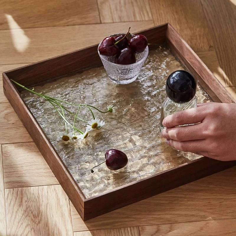 Vintage Begonia Glass Tray Rectangular Plate Household Walnut Wooden Tea Tray Cup Storage Fruit Snack Tray
Vintage Begonia Glass Tray Rectangular Plate Household Walnut Wooden Tea Tray Cup Storage Fruit Snack Tray