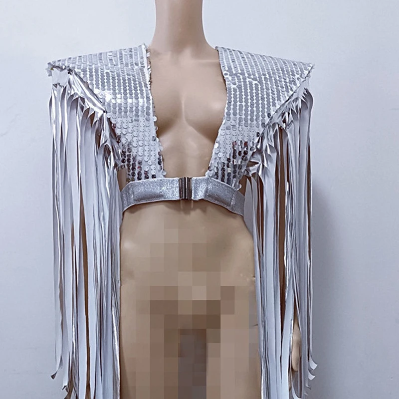 Men Women Pole Dance Set Silver Sequins Fringed Shoulder Pads Gogo Costume Night Club Jazz Outfit Stage Accessories XS10276
Men Women Pole Dance Set Silver Sequins Fringed Shoulder Pads Gogo Costume Night Club Jazz Outfit Stage Accessories XS10276
