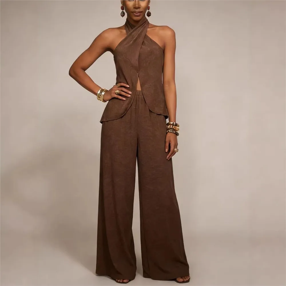 Cotton Linen Sleeveless Vest Trousers Two-piece Summer New Women's Casual Short Slit Top Trousers Set Women's Matching Sets
Cotton Linen Sleeveless Vest Trousers Two-piece Summer New Women's Casual Short Slit Top Trousers Set Women's Matching Sets