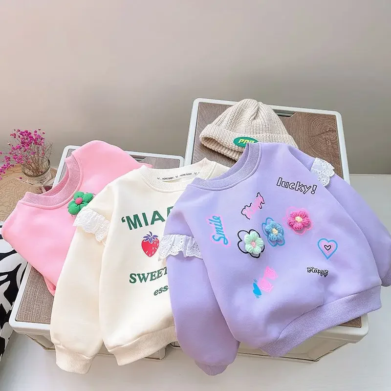 2023 autumn winter for girls with cashmere hoodie baby cute flower top for children thickened warm base fir
2023 autumn winter for girls with cashmere hoodie baby cute flower top for children thickened warm base fir