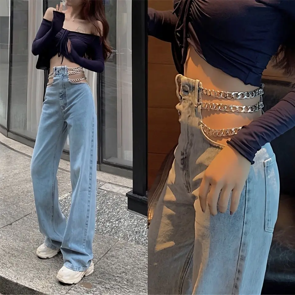 Hollow Design High Waist Chain Jeans Women 2026 New Sexy Straight Pants Wide Leg Pants Baggy Jeans
Hollow Design High Waist Chain Jeans Women 2026 New Sexy Straight Pants Wide Leg Pants Baggy Jeans