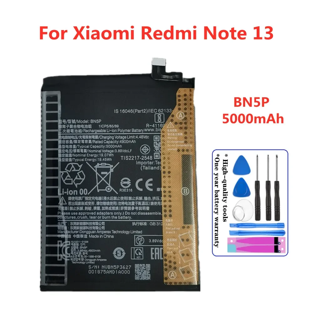 100% новый аккумулятор BN5P 5000 мАч для REDMI ПРИМЕЧАНИЕ 13, высококачественный аккумулятор для телефона
100% новый аккумулятор BN5P 5000 мАч для REDMI ПРИМЕЧАНИЕ 13, высококачественный аккумулятор для телефона