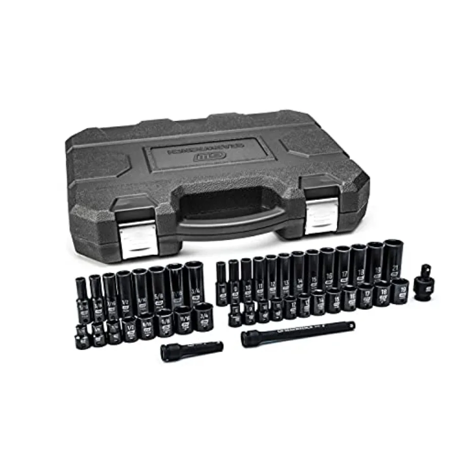 44 Pc. 3/8" Drive 6 Point Standard and Deep Impact SAE/Metric Socket Set - 84916N
44 Pc. 3/8" Drive 6 Point Standard and Deep Impact SAE/Metric Socket Set - 84916N