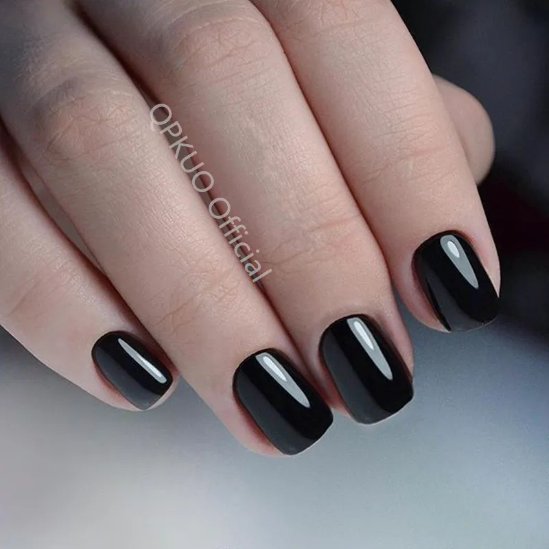 Glossy Black Press On Nails With Glue Sticker Short Square Acrylic Fake Nail Artificial Fingertips DIY Manicure Accessoires
Glossy Black Press On Nails With Glue Sticker Short Square Acrylic Fake Nail Artificial Fingertips DIY Manicure Accessoires