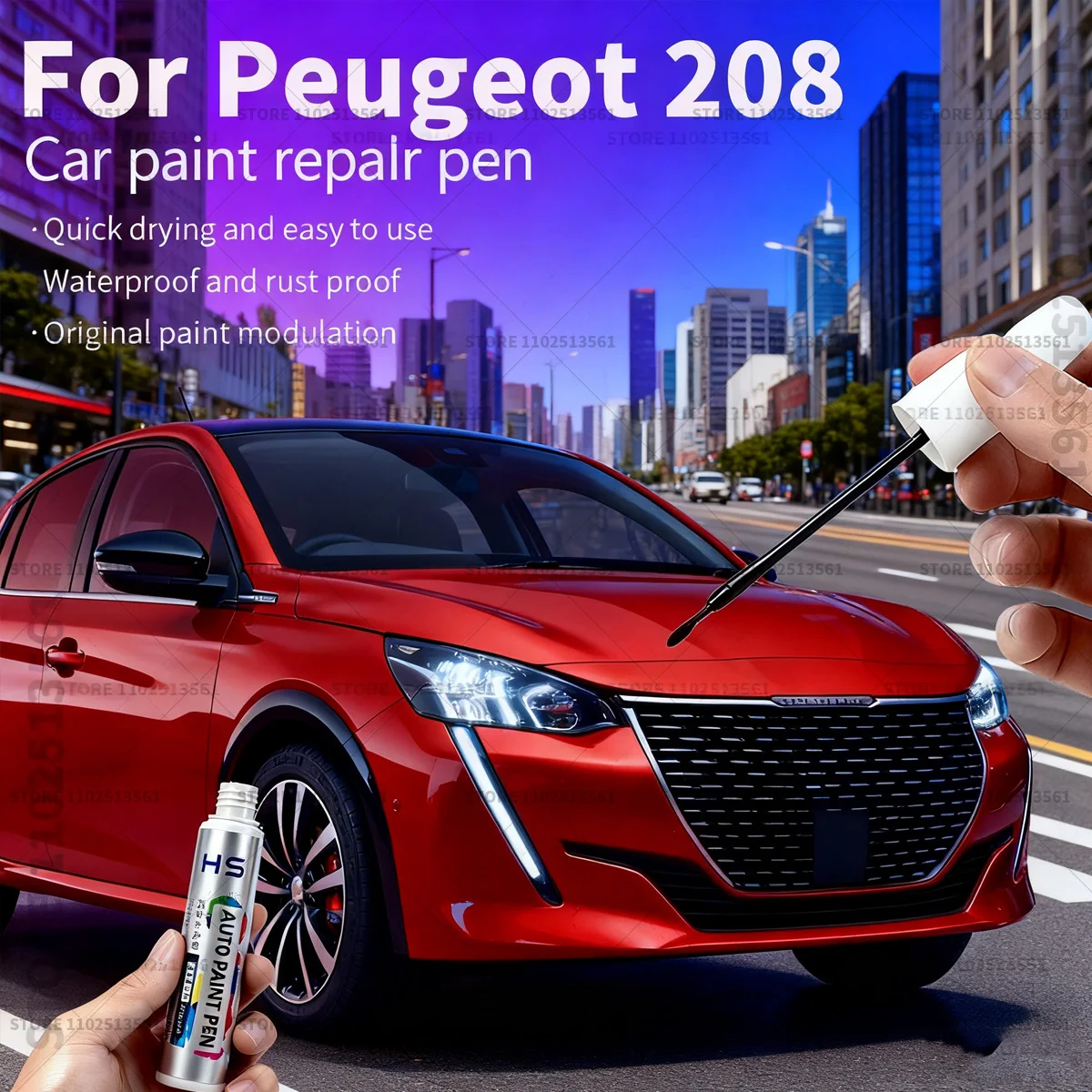 Ручка для ремонта автомобильной краски для Peugeot 208 Touch Up, средство для удаления царапин, автоаксессуары «сделай сам», серый 612, белый, KWD, желтый, красный, синий, серебристый
Ручка для ремонта автомобильной краски для Peugeot 208 Touch Up, средство для удаления царапин, автоаксессуары «сделай сам», серый 612, белый, KWD, желтый, красный, синий, серебристый