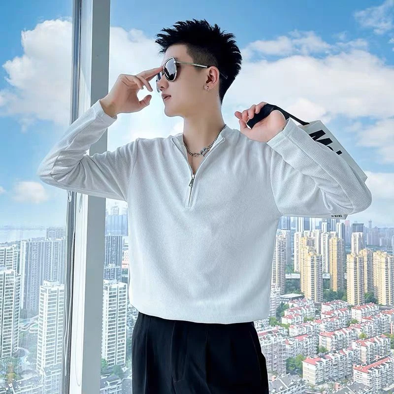 Zipper Long Sleeve Men V Neck T Shirt Fall Winter Fashion Harajuku Casual Inside Oversized Clothes Tops Black White Hip Hop Punk
Zipper Long Sleeve Men V Neck T Shirt Fall Winter Fashion Harajuku Casual Inside Oversized Clothes Tops Black White Hip Hop Punk