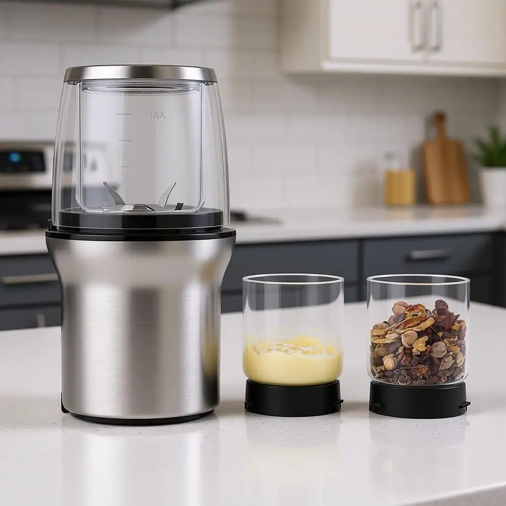 Электрическая мельница для специй и трав с двумя стеклянными чашами, для сухого и влажного помола
Электрическая мельница для специй и трав с двумя стеклянными чашами, для сухого и влажного помола