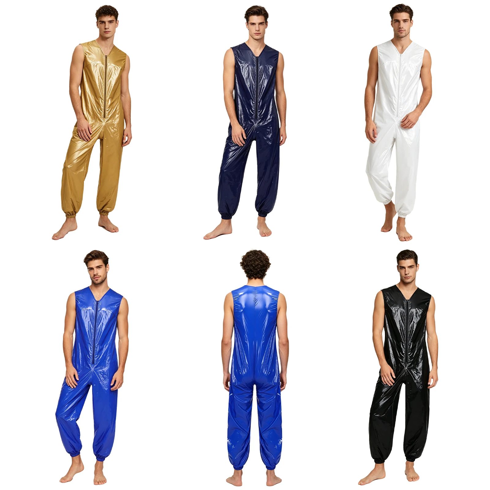 Adults Mens Waterproof Diaper Cover Sleeveless Zip Up Bodysuit Elastic Leg Opening One-piece Rompers Wet Look Adaptive Jumpsuit
Adults Mens Waterproof Diaper Cover Sleeveless Zip Up Bodysuit Elastic Leg Opening One-piece Rompers Wet Look Adaptive Jumpsuit